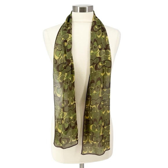 Coach 100% Silk Scarf - Picture 1 of 6